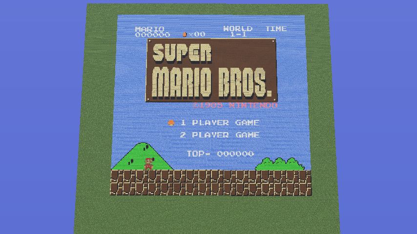 Super Mario Bros Title Screen Pixel Art By Maverickmettaur
