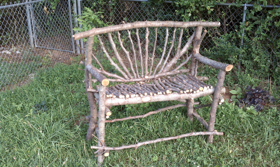 Homemade rustic bench