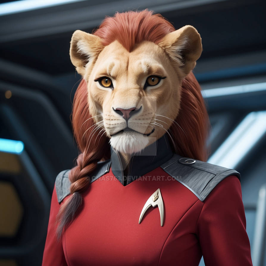 Commander M'ress reports to her new captain by Chas763 on DeviantArt