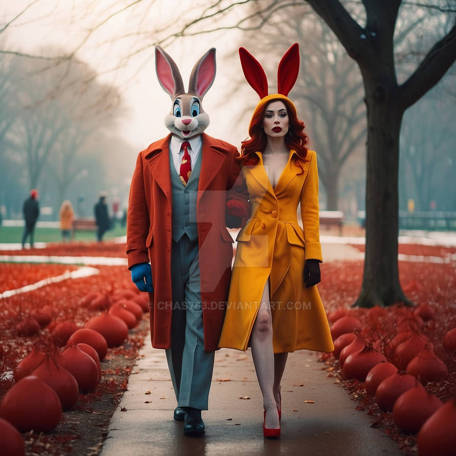 Roder Rabbits And Jessica Rabbit Roger and Jessica Rabbit enjoy a winter walk by Chas763 on DeviantArt