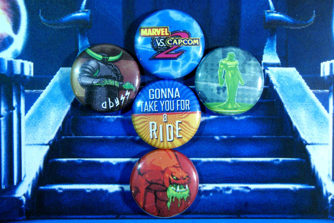 Mvc2 Button Layout Marvel vs. Capcom 2 Pin-On Punk Buttons - Set of 5 by MrCadavero on ...