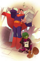 Beastboy and Superman in Neko-Neko Caper!