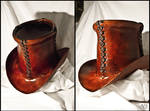 Steampunk Leather Top Hat by Adhras