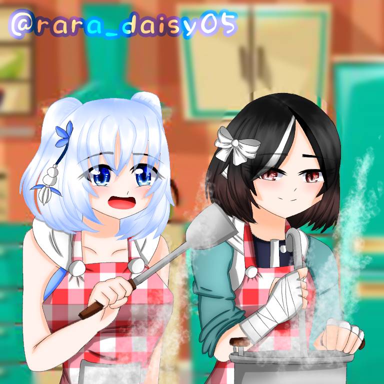 Cooking the Breakfast (Rara and Shiko) by RaraDaisyArt on DeviantArt