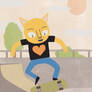 Skateboarding Cat