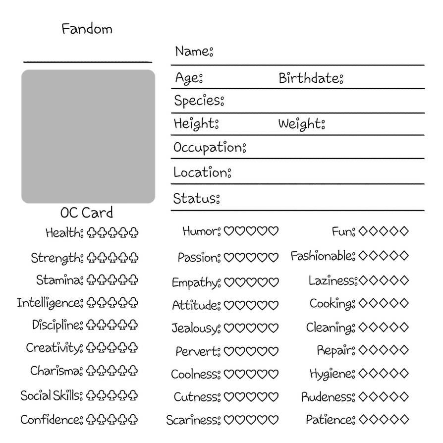 oc card by flummyflumox on deviantart sign off sheet template