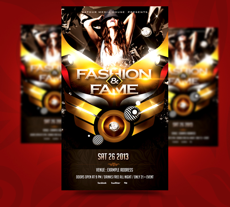 Fashion and Fame Party Flyer