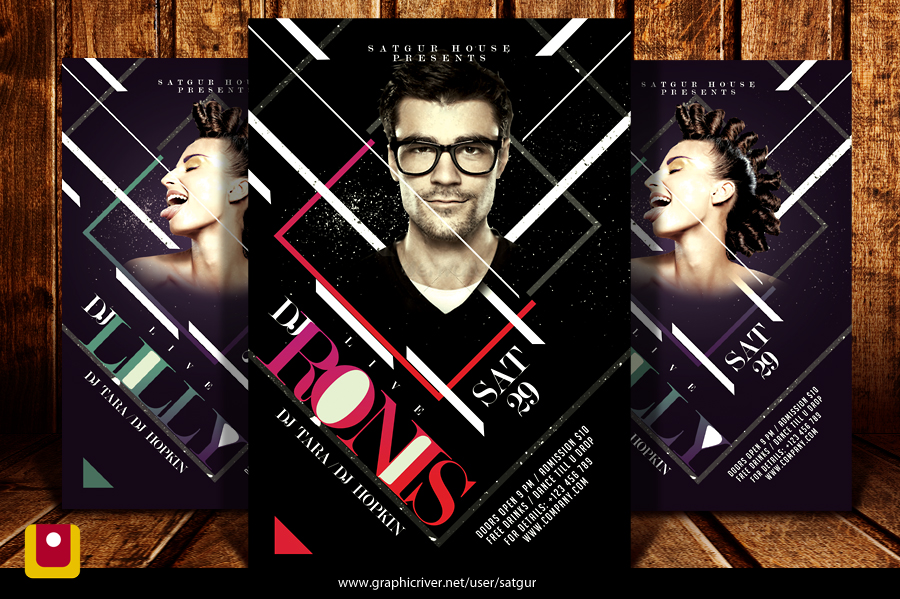 Live DJ Flyer Template PSD