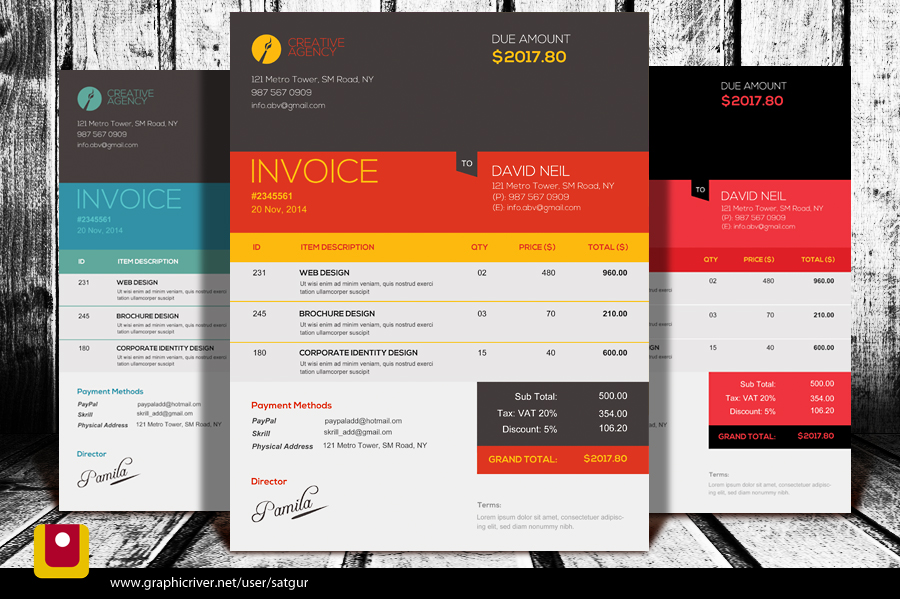 Professional Invoice Template PSD