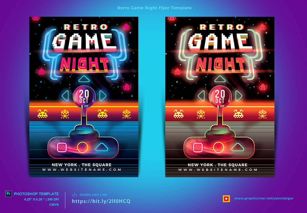 Retro Game Night Flyer Template By Satgur On Deviantart