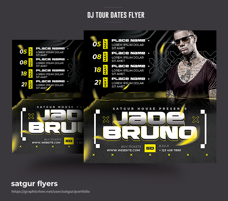 DJ Tour Dates Flyer Template PSD By Satgur On DeviantArt dj-tour-dates-flyer-template-psd-by-satgur-on-deviantart