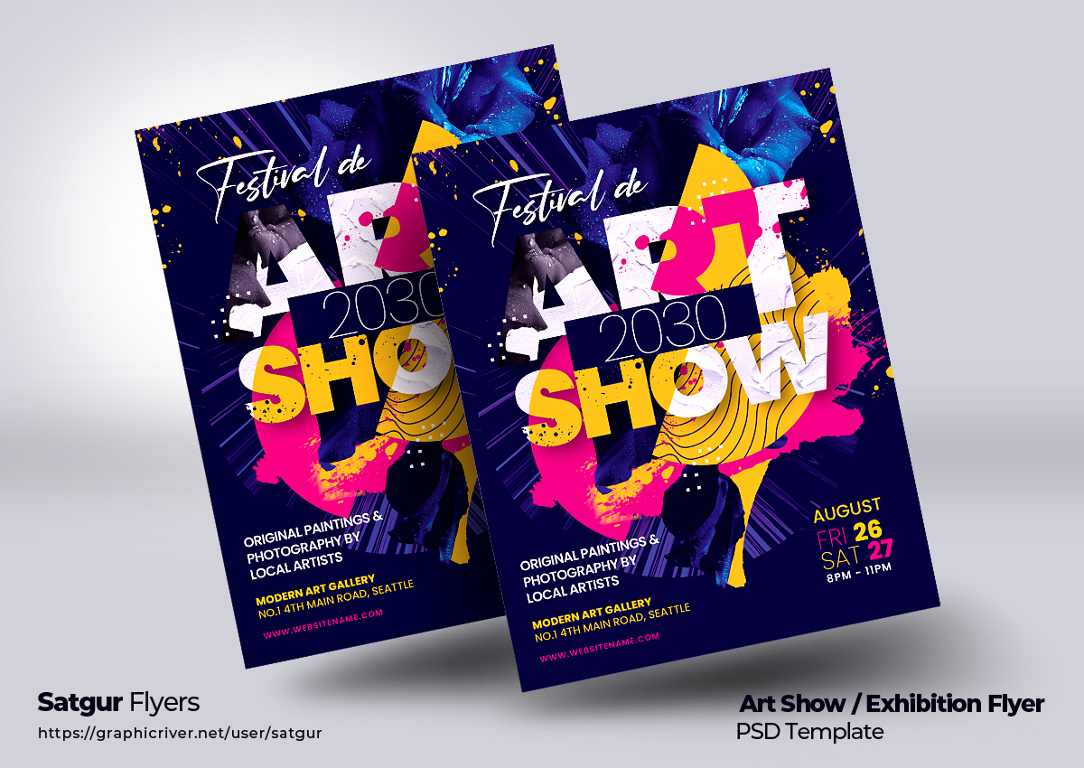 Art Show Flyer Template / Exhibition Flyer by satgur on DeviantArt