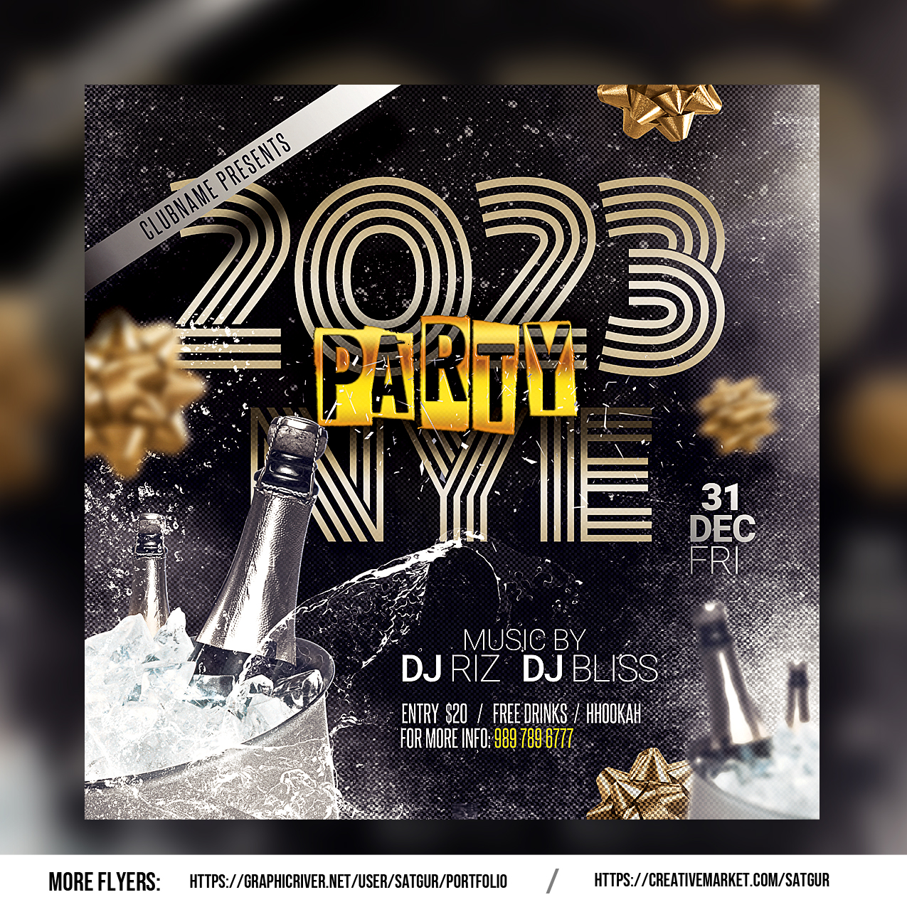 New Year Party Flyer Template PSD by satgur on DeviantArt