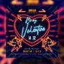 Neon Valentines Day Party Flyer Template