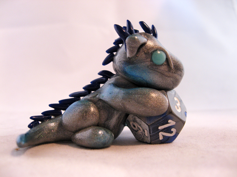 Blue Silver Dice Dragon