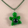 Glittery Green Turtle Necklace