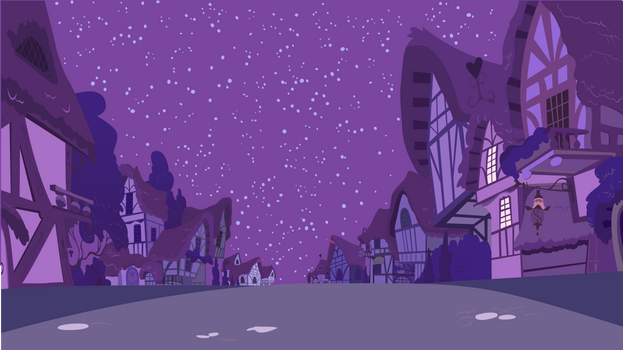 Ponyville Road View (Night)