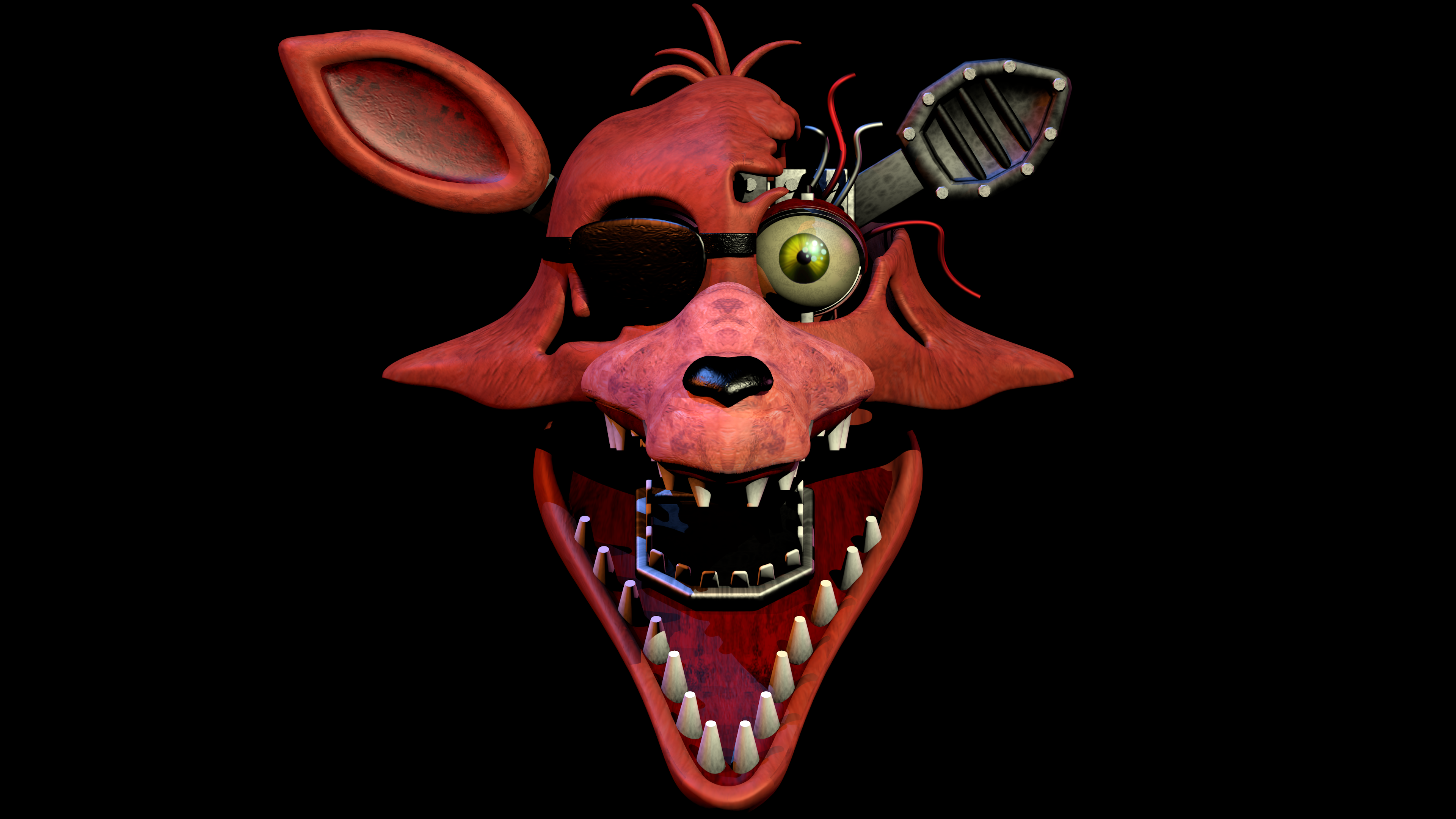 Fox Head Lol - Fnaf Withered Foxy Head, HD Png Download , Transparent Png  Image - PNGitem