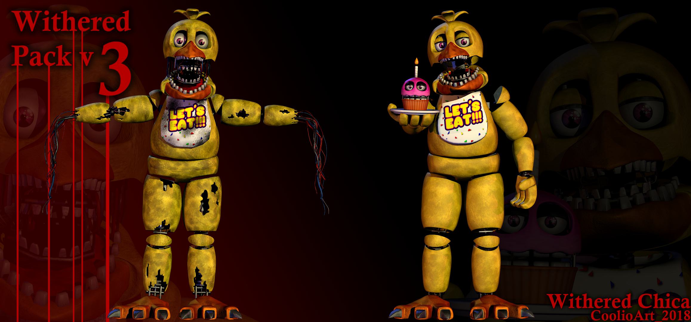 Withered Chica Full Body PNG by BrussPictures on DeviantArt