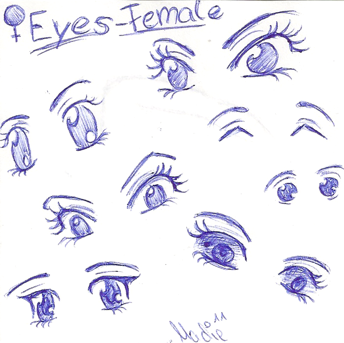 my 7 favourite Ways to draw Female Cartoon Eyes by MadieDraws on DeviantArt