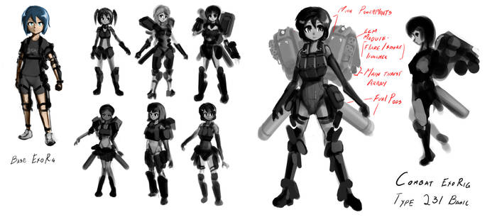 Angel19 armor sketches 1