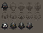 Black Templar Helmet Sketches by NicholasKay