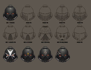 Black Templar Helmet Sketches