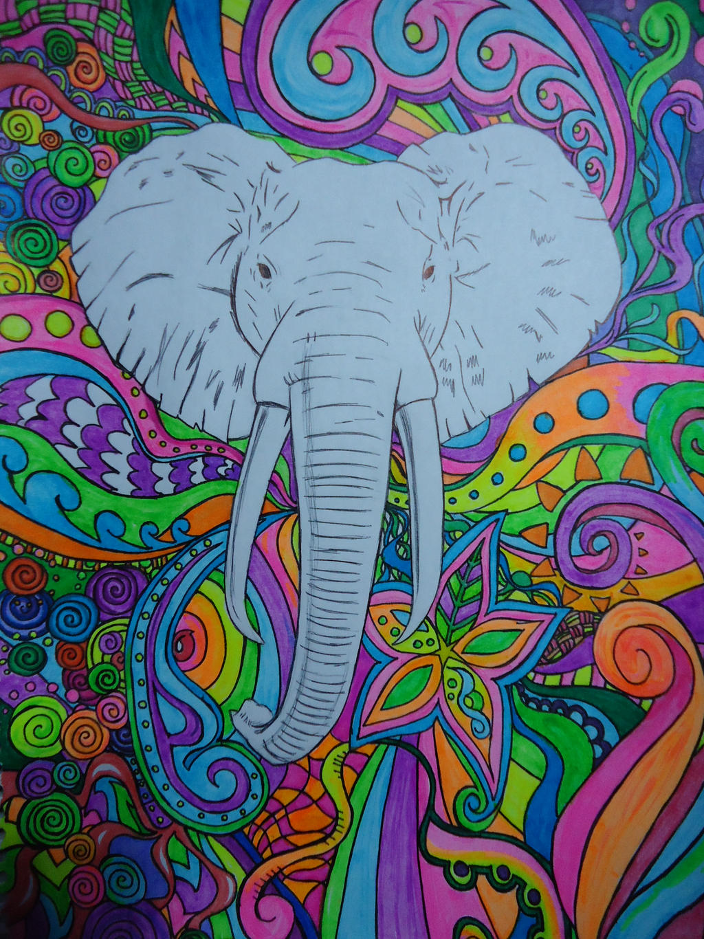 Psychedelic elephant