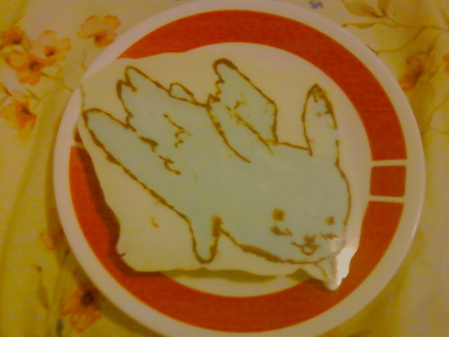 Chocolate art- Flying Mint Bunny