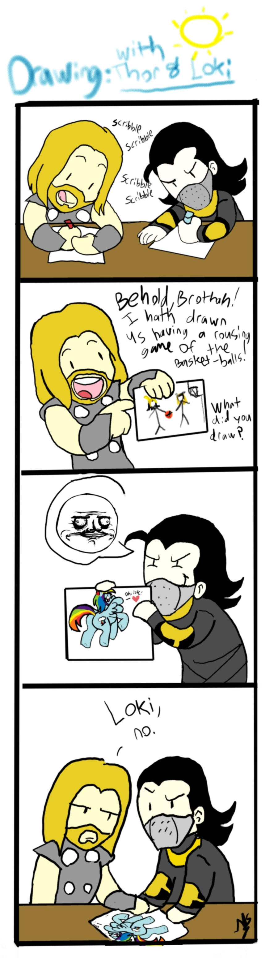 drawing with thor and loki