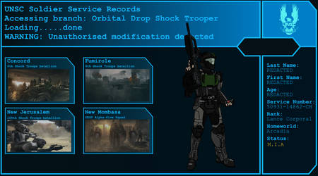 UNSC Service Records - ODST - Xray by Xrayleader