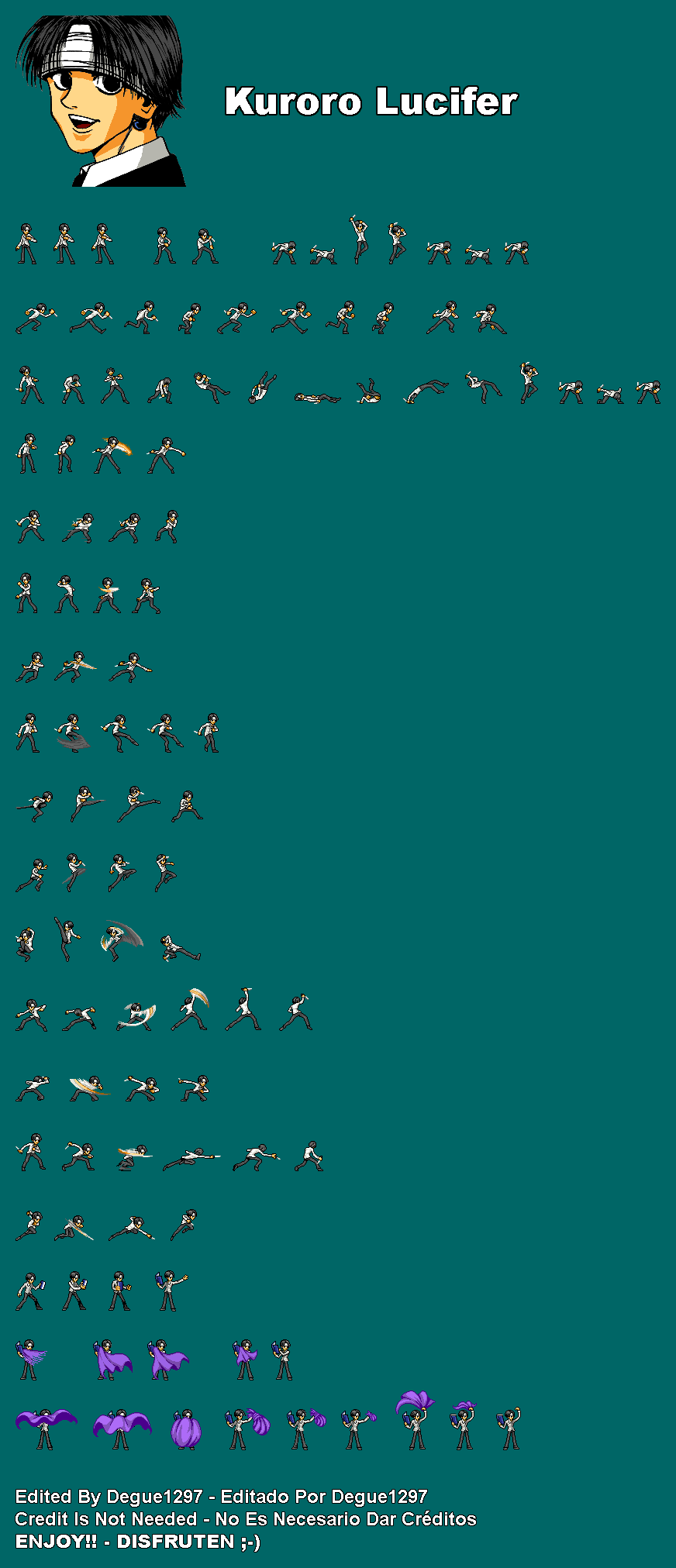 Chrollo Lucilfer JUS Sprite Sheet