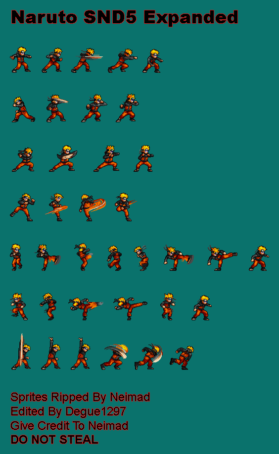 Naruto Snd5 Sprite Sheet Expanded By Degue 1297 On Deviantart. black kitche...