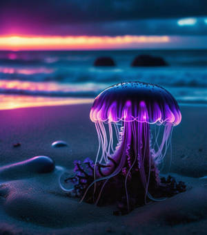 Jellyfish mushrooms on the beach #7