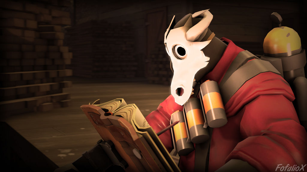Pyro Book TheGreatCrab's Pyro reading a book by FofalioX on DeviantArt