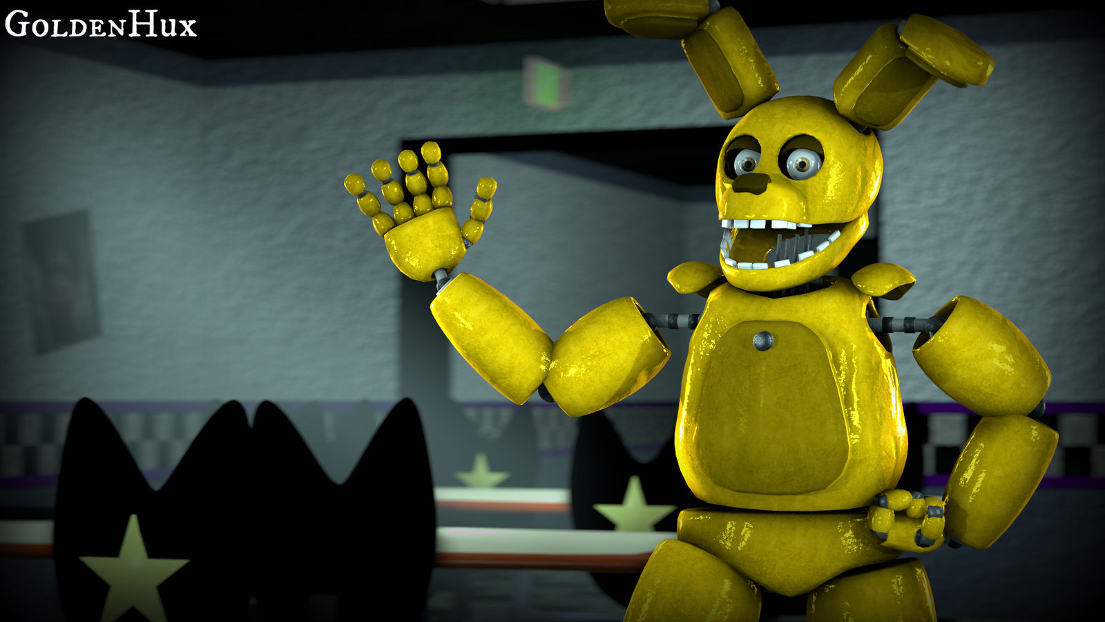 Springbonnie Shushing SpringBonnie by GoldenHux on DeviantArt