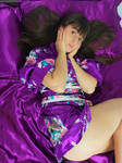 Veronica in purple silk short Japan Kimono #19 by Razor6031