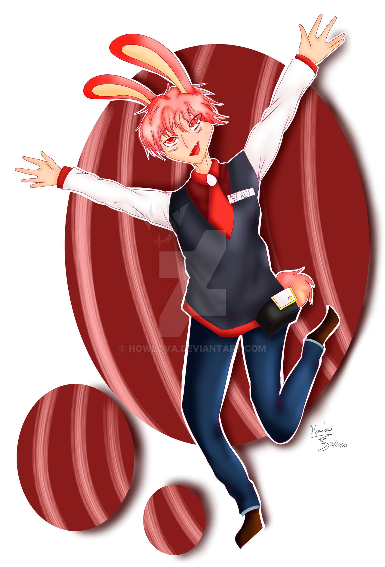 nintendo arcade bunny/rabbit humanized by Howlova on DeviantArt