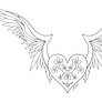 Heart With Wings :Line Art: