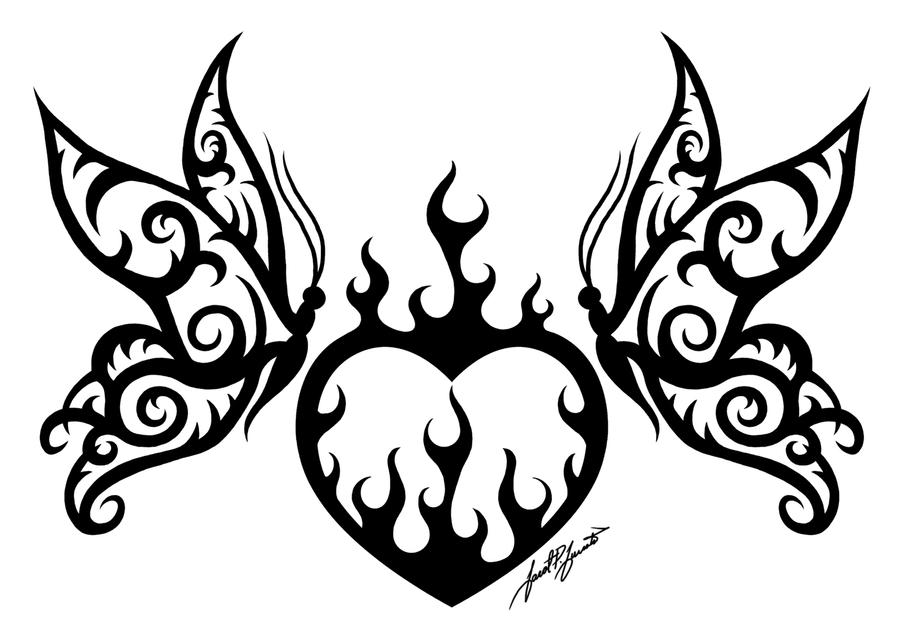 Butterfly Heart Tattoo by PulseDragon on DeviantArt