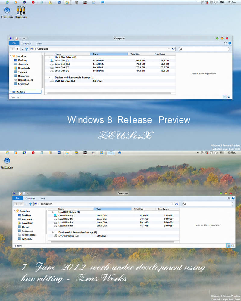 Windows 8 Release Preview theme under development by ZEUSosX on DeviantArt