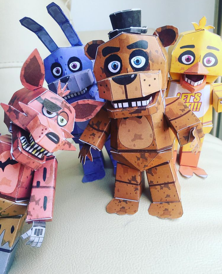 five nights at freddy's plushies papercraft by Adogopaper on