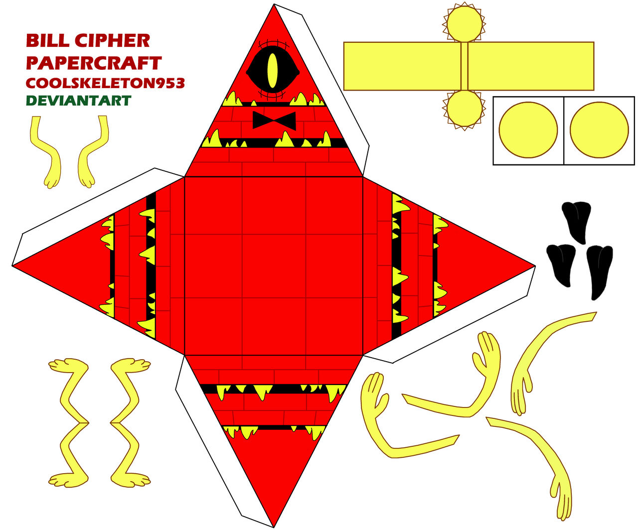 Filibuster Papercraft Bill Cipher Rojo Papercraft by coolskeleton953 on DeviantArt