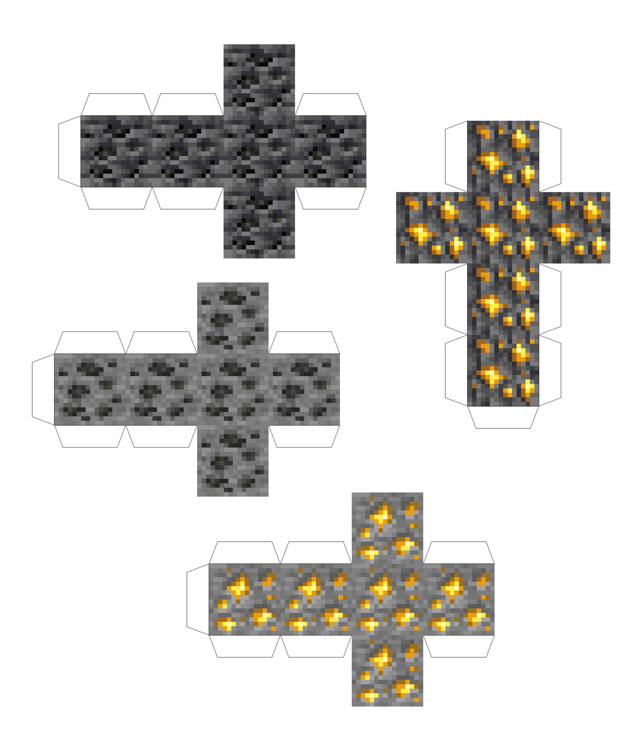 Minecraft Papercaft Minecraft Papercraft-Oro Y Carbon mina by coolskeleton953 on DeviantArt
