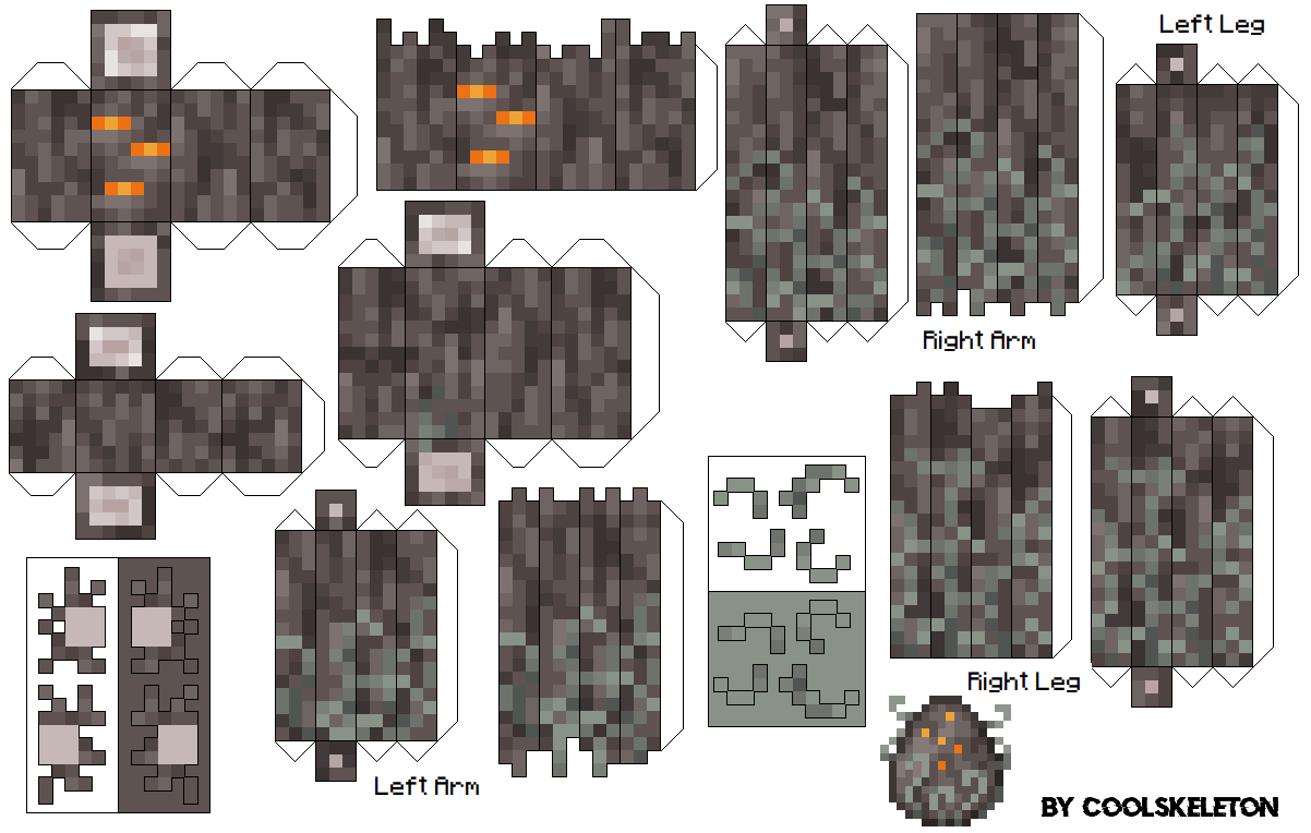 Paper Minecraft Geometry Paper Minecraft Printables Minecraft Figure 3D Paper Template By Art