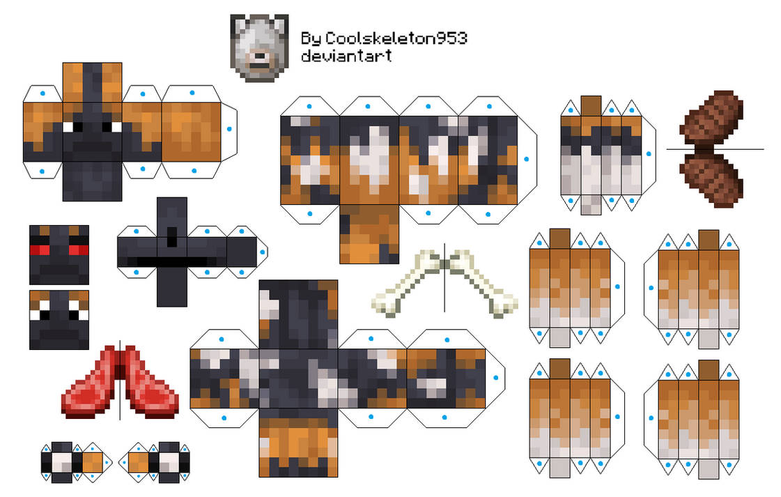 Wolfpack Craft Minecraft Papercraft Wolf