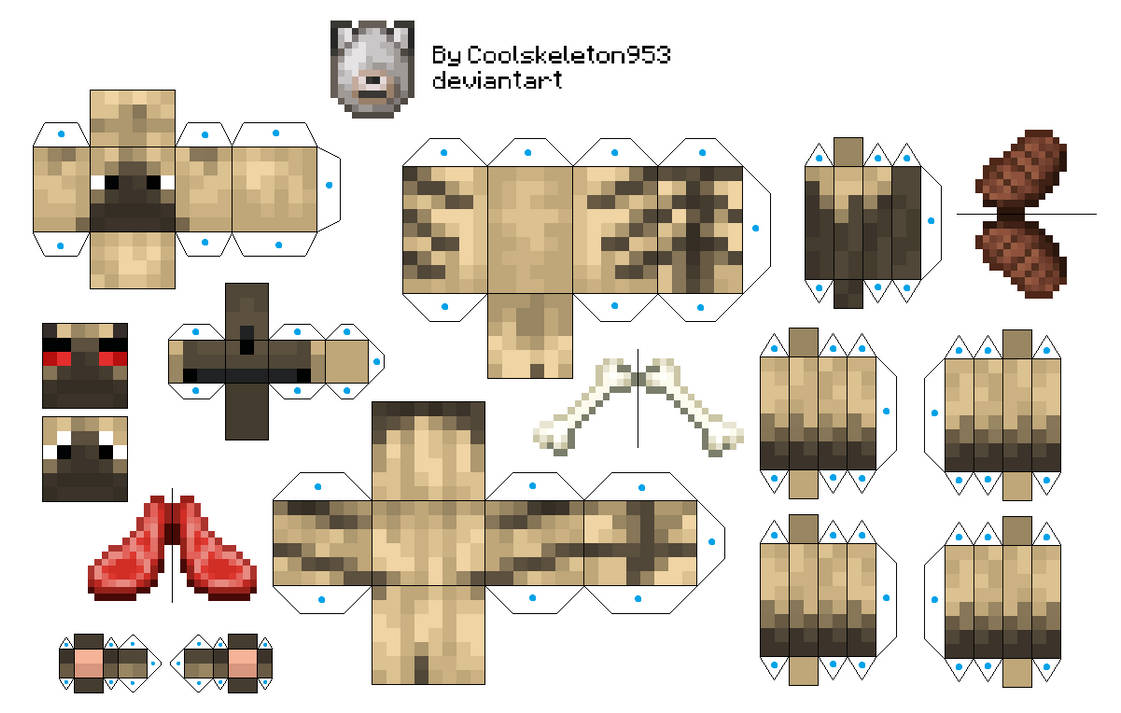 Striped Wolf Minecraft Papercraft- Coolskeleton953 by coolskeleton953 ...
