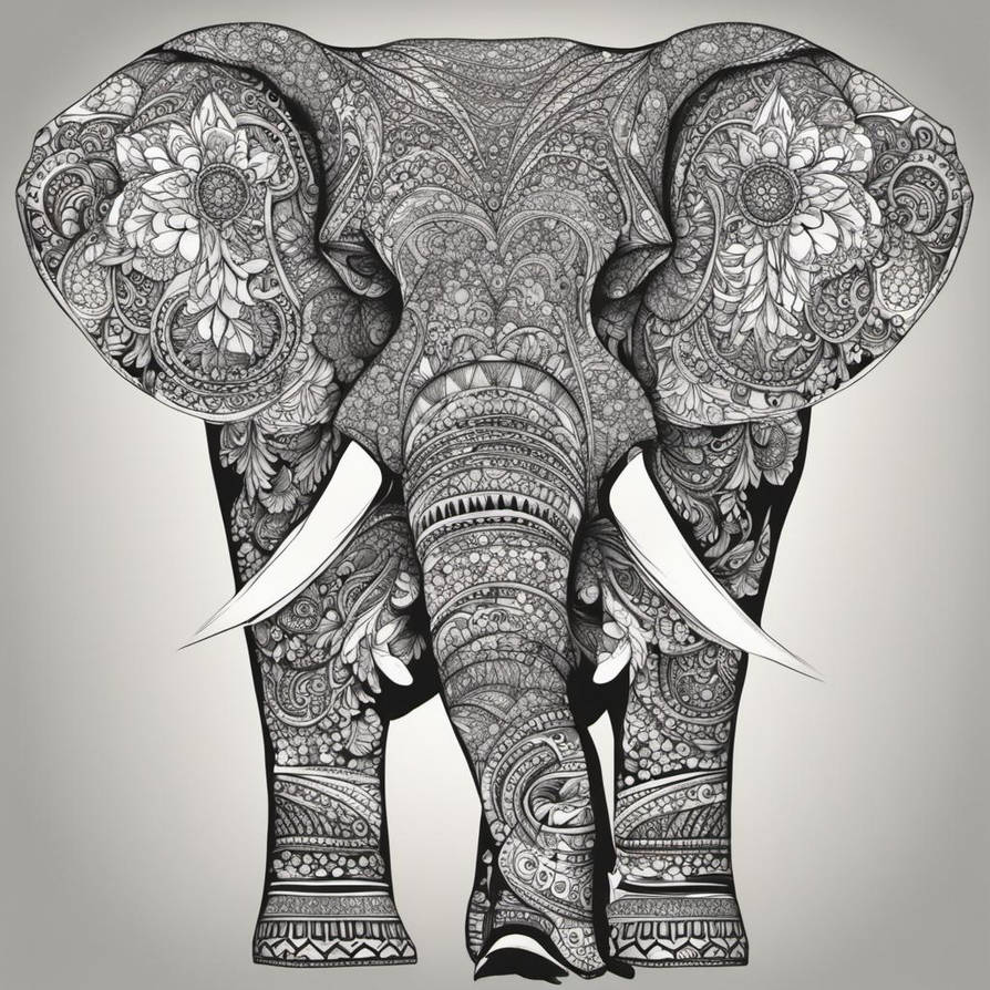 Elephan Design Elephant With Designs by seandowdell on DeviantArt