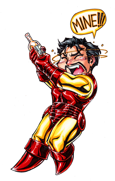 drunk chibi Stark colored +PK+