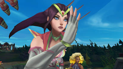 Giantess Irelia leads little Rell to battle